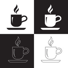 Espresso Cup icon.  isolated on white and black background, Vector illustration. EPS 10