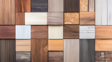 Varied Wood Textures in a Collage Pattern