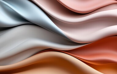 Obraz premium Abstract layered waves in warm earthy tones, textured design with flowing lines, concept of nature and organic movement, contemporary art style