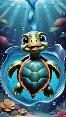 turtle swimming in the sea