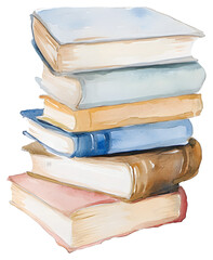 Minimalistic watercolor book stack