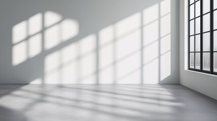 Fototapeta premium Bright Minimalist Interior with Shadows and Light