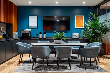 Fototapeta premium Modern Conference Room with Stylish Decor and Amenities