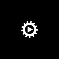  Video settings icon isolated on dark background