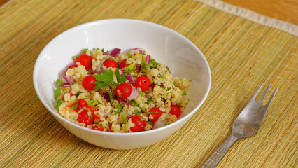 Bulgur salad in bowl