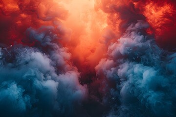 Ethereal Swirls of Colorful Smoke in Fiery Hues