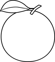 orange fruit outline vector isolated.
Outline of whole orange fruit with leaves svg.