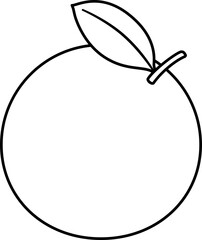 orange fruit outline vector isolated.
Outline of whole orange fruit with leaves svg.