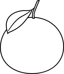 orange fruit outline vector isolated.
Outline of whole orange fruit with leaves svg.