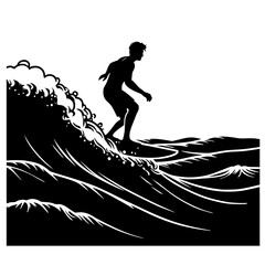 silhouette of surfer riding surfboard in the ocean 