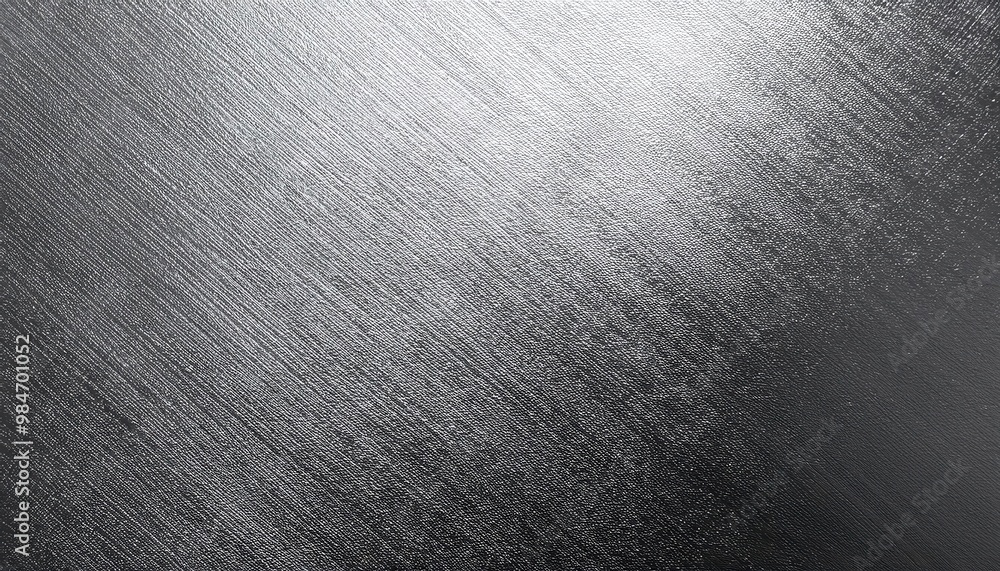 Poster Close-up of Metallic Silver Texture with Fine Granular Surface, Reflecting Light in Subtle Gradient Patterns for Use in Industrial Design, Backgrounds, or High-End Product Photography