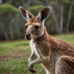 Fototapeta premium kangaroo pic with whit background