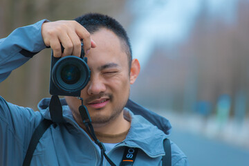 Chongming District, Shanghai - Portrait of a man standing in the forest