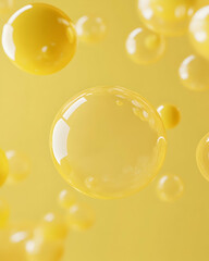 Abstract 3d render of a yellow bubble, background design  , Generated with Artificial Intelligance