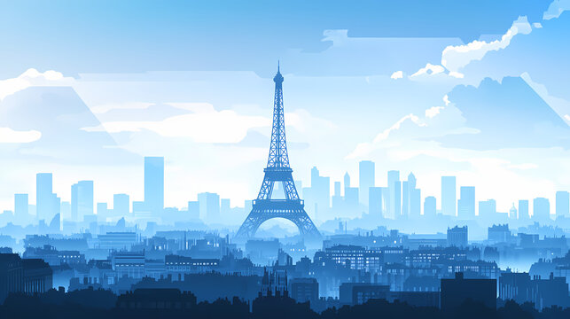 A vector skyline illustration of paris, france city skyline. City Skyline. Illustration