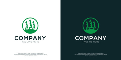 nature pine logo design vector.  Symbol, icon, creative.