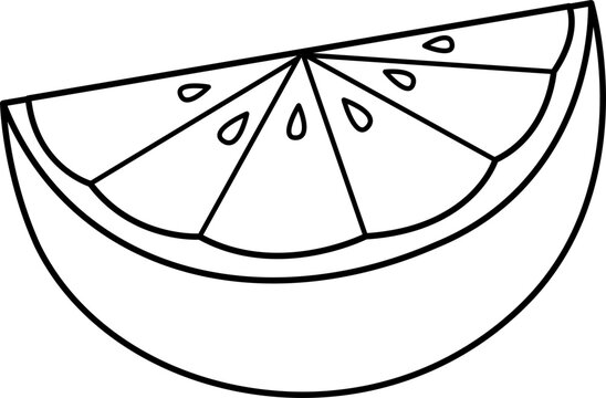 recommend clip art: Orange fruit slice outline vector.
                    Orange slice coloring drawing svg.