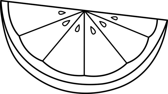 recommend clip art: Orange fruit slice outline vector.
                    Orange slice coloring drawing svg.