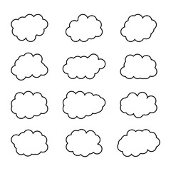 creative cloud shape outline set drawing 