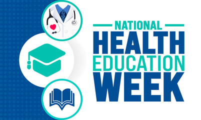 National Health Education Week background or banner design template is observed every year in October. Holiday concept. Template for card, poster, placard, template. eps 10