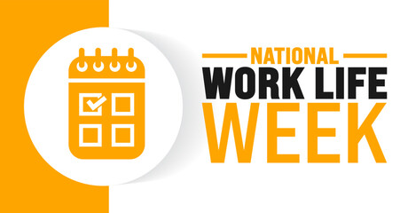 National Work Life Week background or banner design template is observed every year in October. Holiday concept. Template for card, poster, placard, template. eps 10