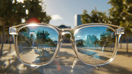 Sunglasses that project images onto the lenses, allowing the wearer to view art, movies, or even virtual landscapes as they walk