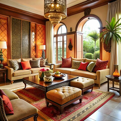 south asian fusion living room