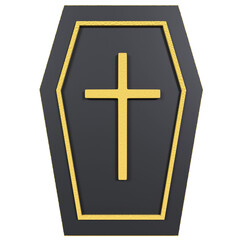 Fototapeta premium ドラキュラ 十字架 海外 棺 イラスト 3dレンダリング