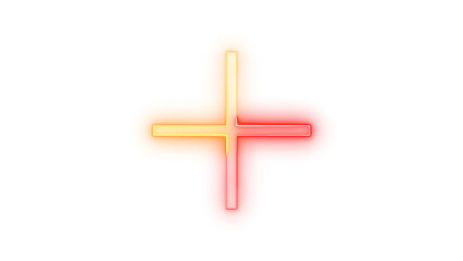 Obraz premium Neon icon add symbol red brown color transparent background
