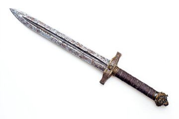 Ancient sword on white background.