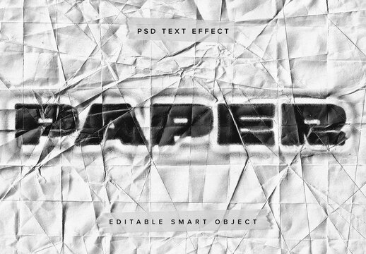 Grunge Paper Text Effect Mockup