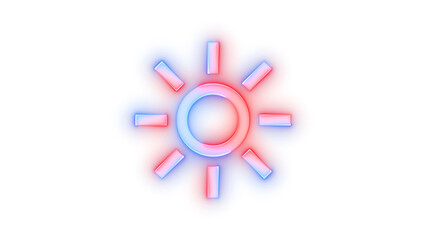 Neon icon brightness symbol blue red color transparent background