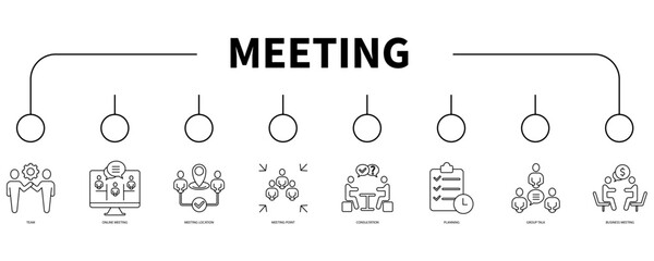 Meeting banner web icon vector illustration concept