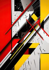 yellow white silver l red black abstract geometric presentation