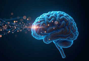 Fototapeta premium Brain with Artificial Intelligence network stock Image 