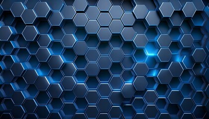 Futuristic Hexagonal Mesh, Digital hexagon abstract background with sky blue light under