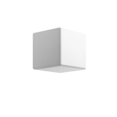 Simple White Cube on Transparent Background