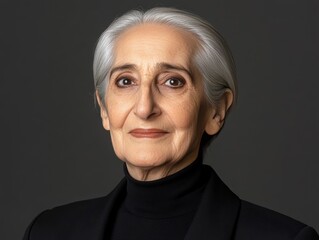 Obraz premium charismatic italian elderly woman with a silver hair, 