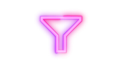Neon icon filter symbol pink purple color transparent background