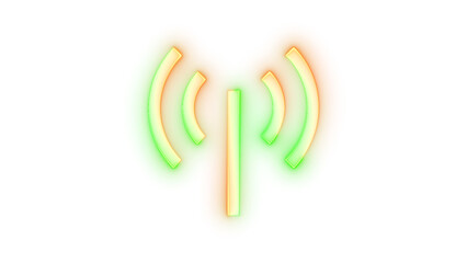 Neon icon internet sharing hotspot symbol brown green color transparent background