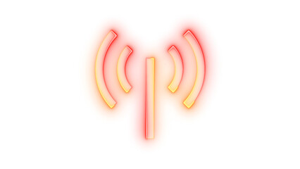 Neon icon internet sharing hotspot symbol brown red color transparent background