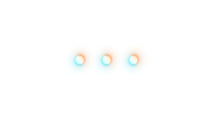 Neon icon more dot symbol brown cyan color transparent background
