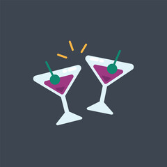 cheers drink in flat vector design.