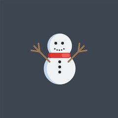 snowman in flat vector design.