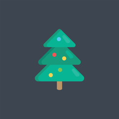 simple Christmas tree in flat vector design.