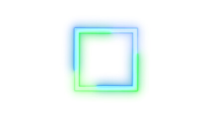 Neon icon stop symbol green blue color transparent background