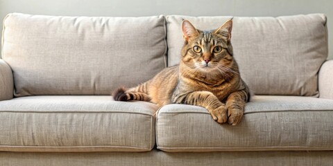 Cat laying on a sofa , cat, laying, sofa, comfortable, relaxing, domestic, pet, feline, cozy, home, resting, peaceful, indoor