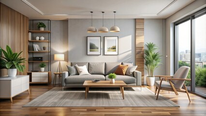 Fototapeta premium Modern home mockup interior background with render, modern, home, mockup, interior, background,render, design