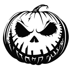 halloween pumpkin on white, stencil