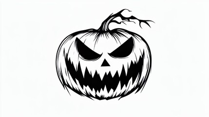 Halloween pumpkin, jack-o-lantern stencil art